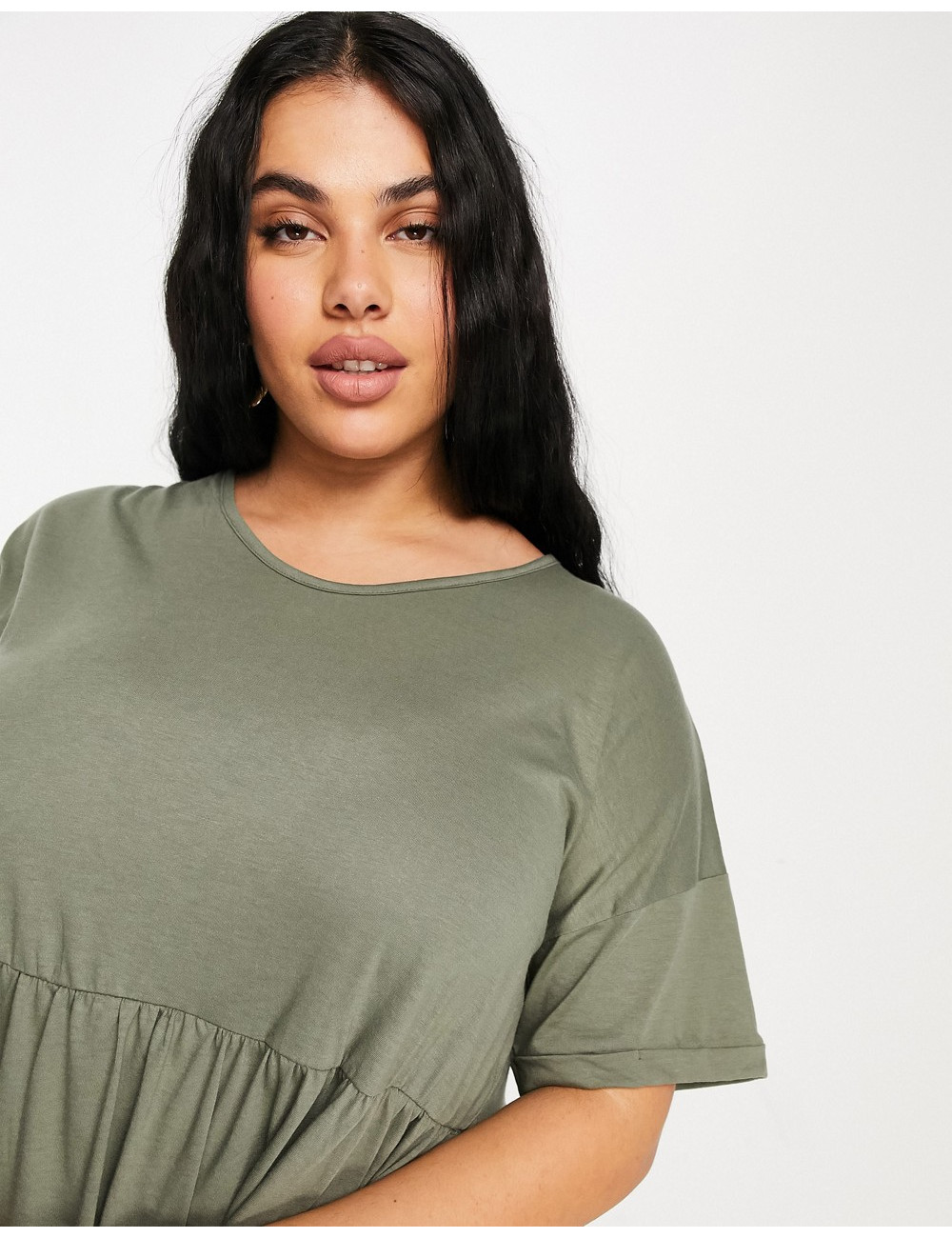 Yours smock top in khaki