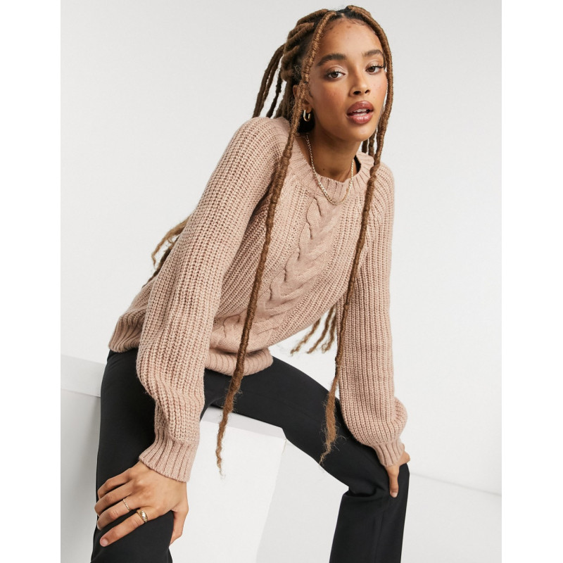 Only cable knit jumper in pink