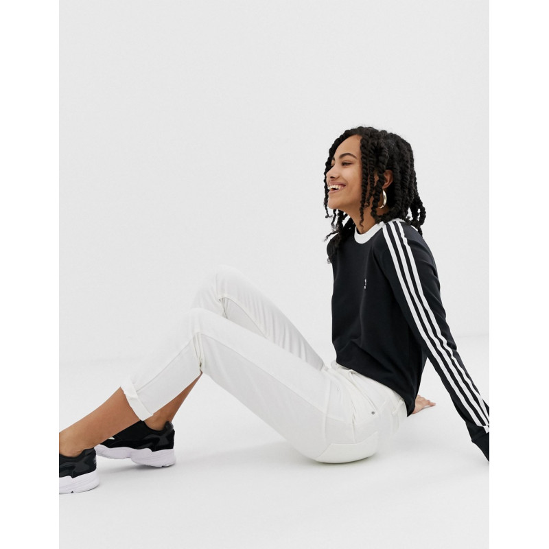 Adidas originals adicolor three 2024 stripe jersey in black