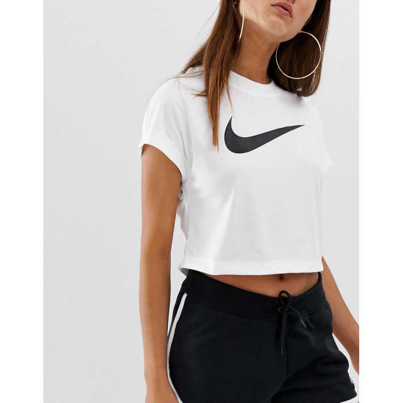 Nike white swoosh crop t-shirt