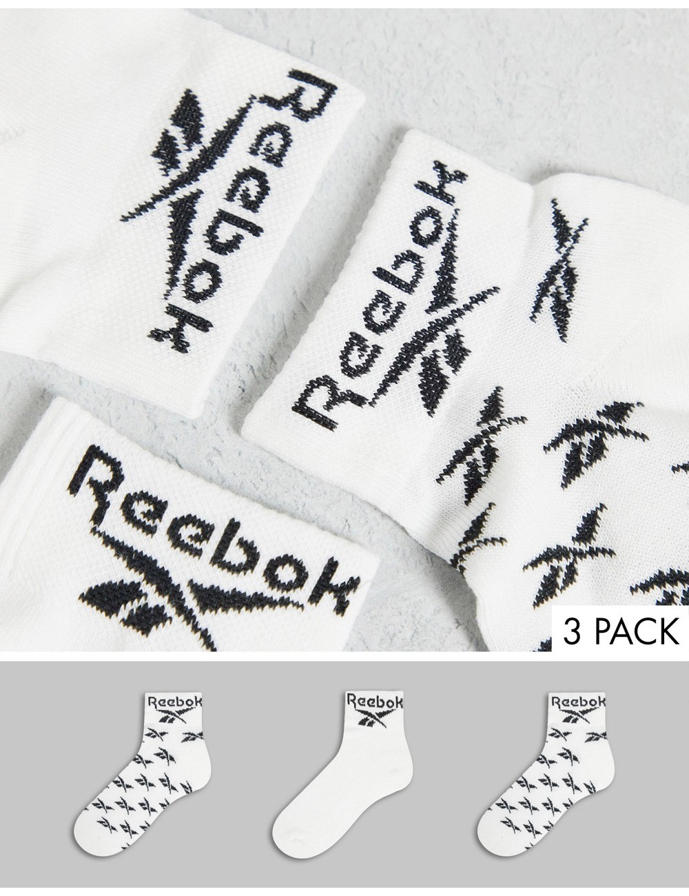 Reebok 3 pack crew socks in...