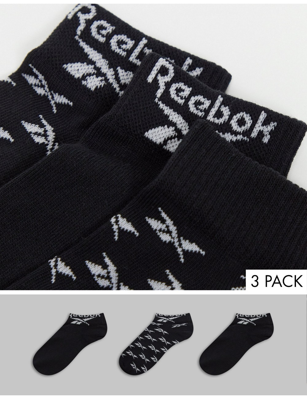 Reebok 3 pack logo ankle...