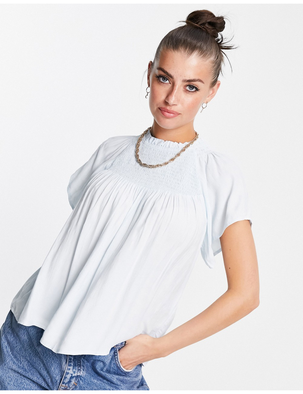 Y.A.S shirred blouse in...