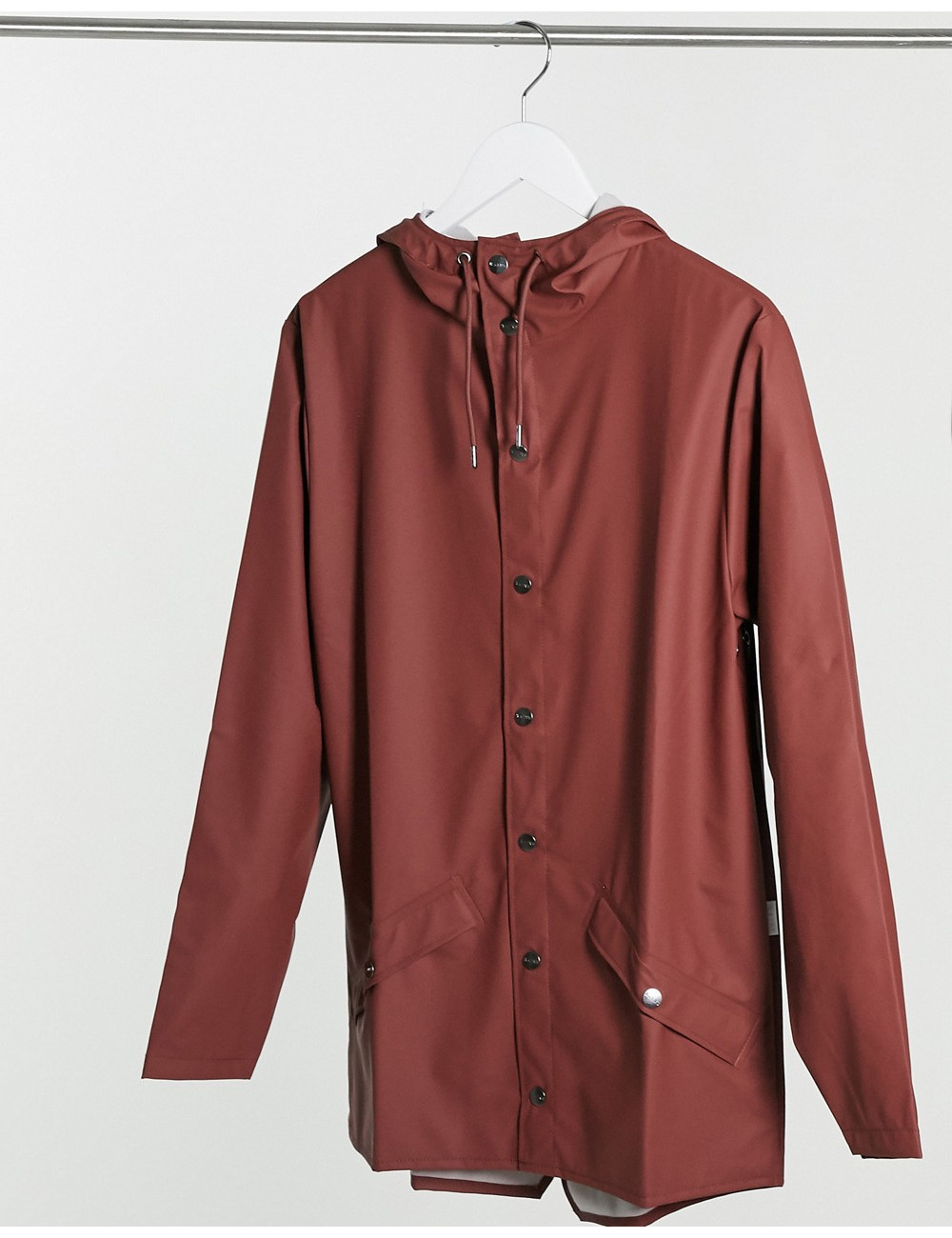 Rains jacket in maroon