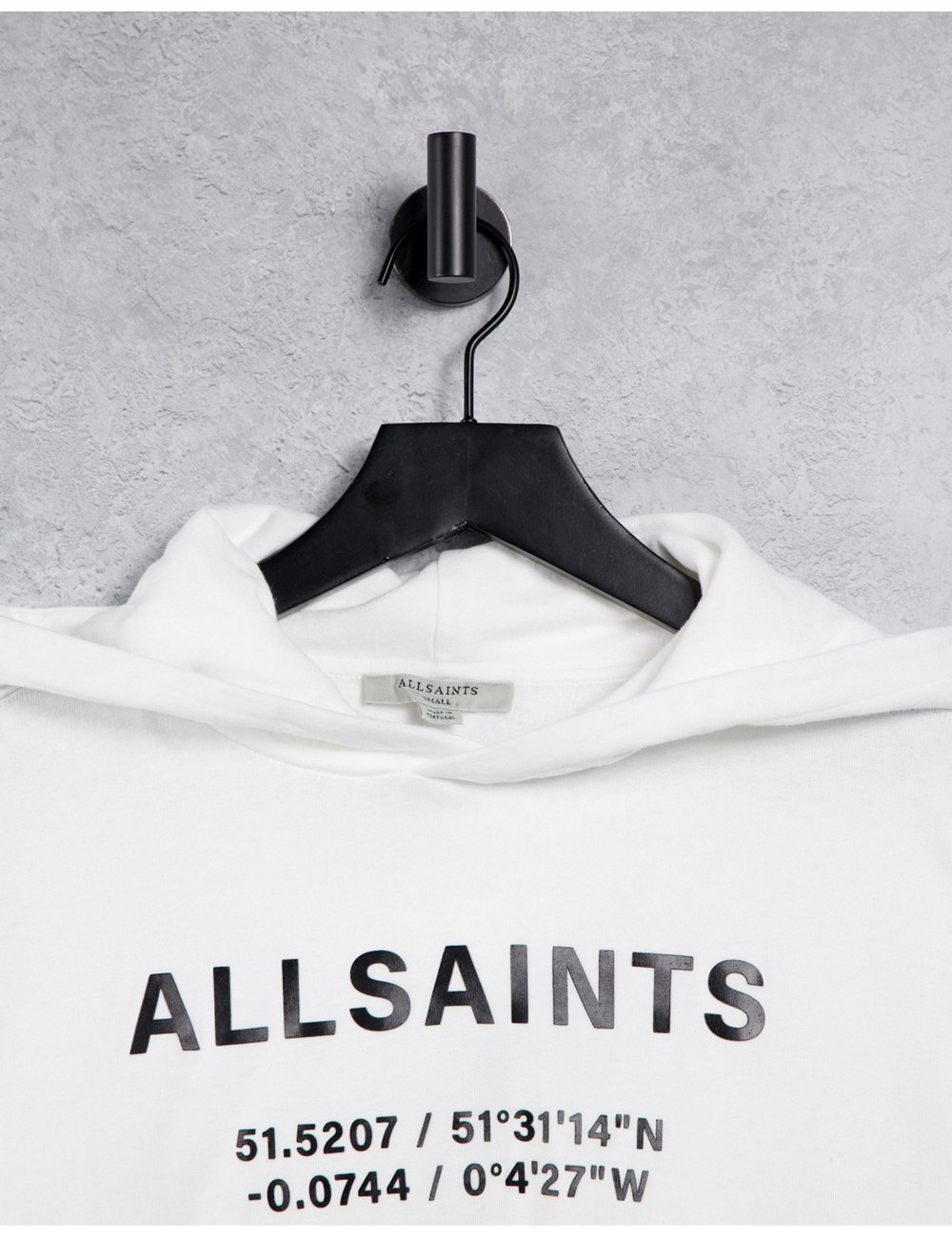 AllSaints logo hoodie in white