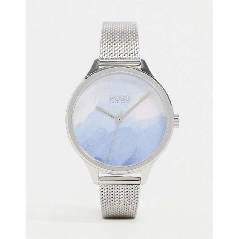 HUGO silver mesh watch