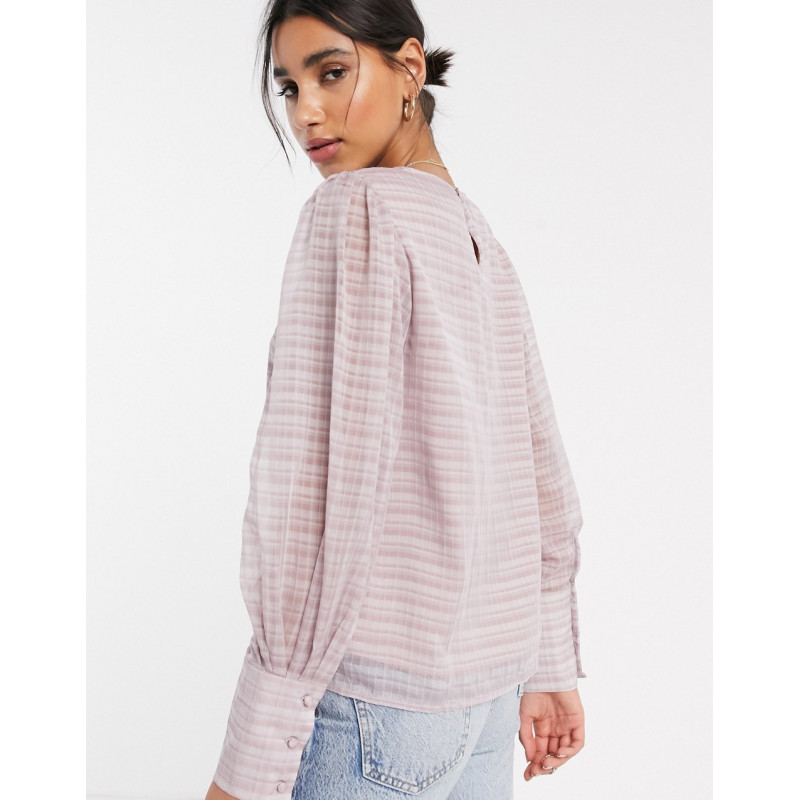 Y.A.S mini check sheer blouse
