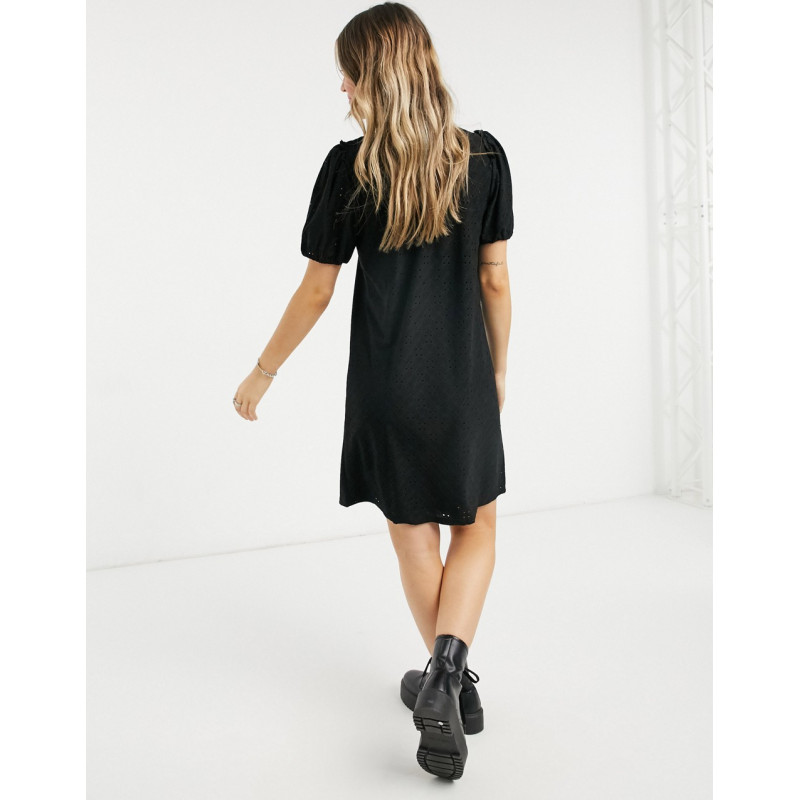 Vila mini smock dress in black