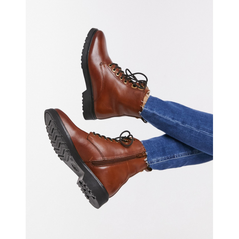 Dune flat lace up boots in...