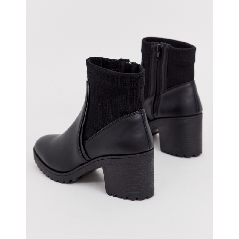 Qupid heeled boot in black