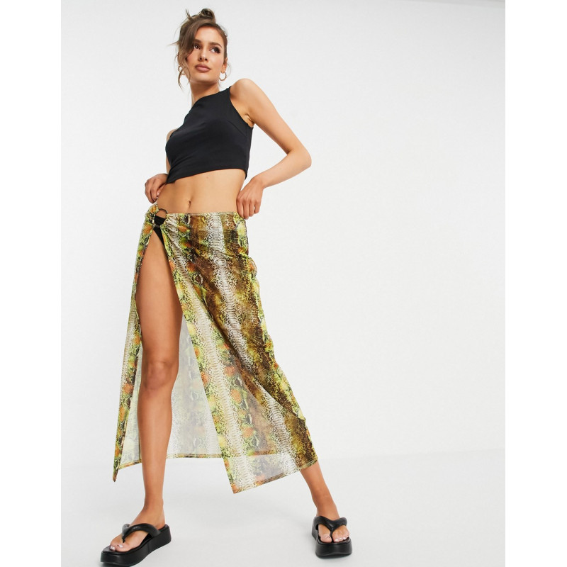Luxe Palm mesh maxi skirt...
