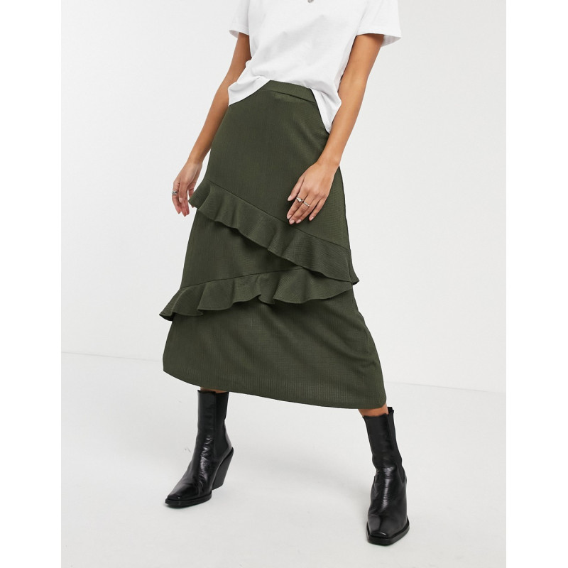 Oasis tiered midi skirt in...