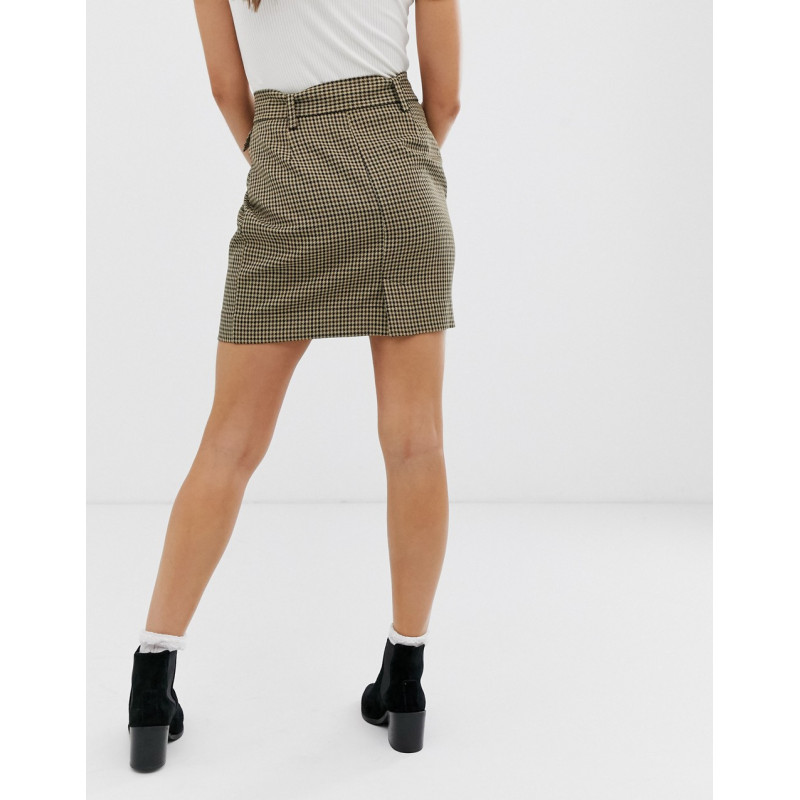 Pieces belted mini skirt in...