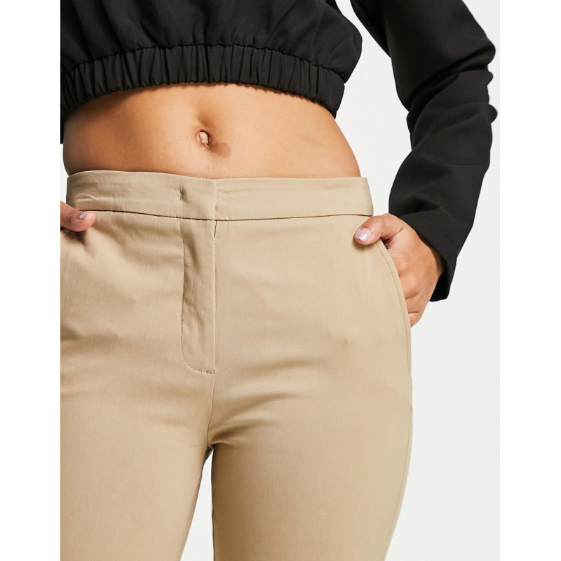 Mango cropped trousers in tan