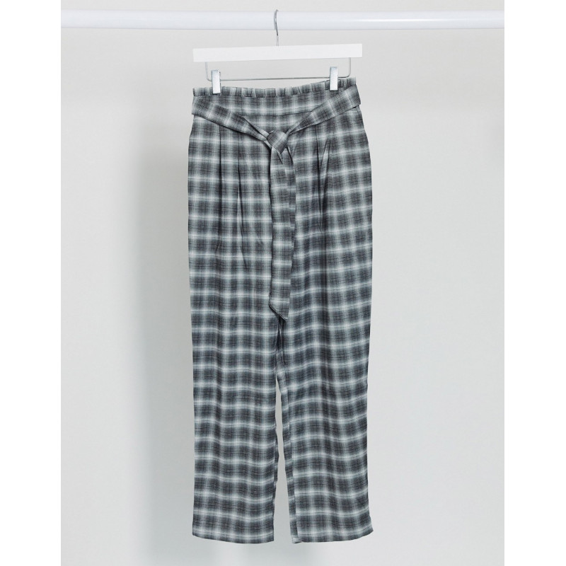 Monki check trousers with...