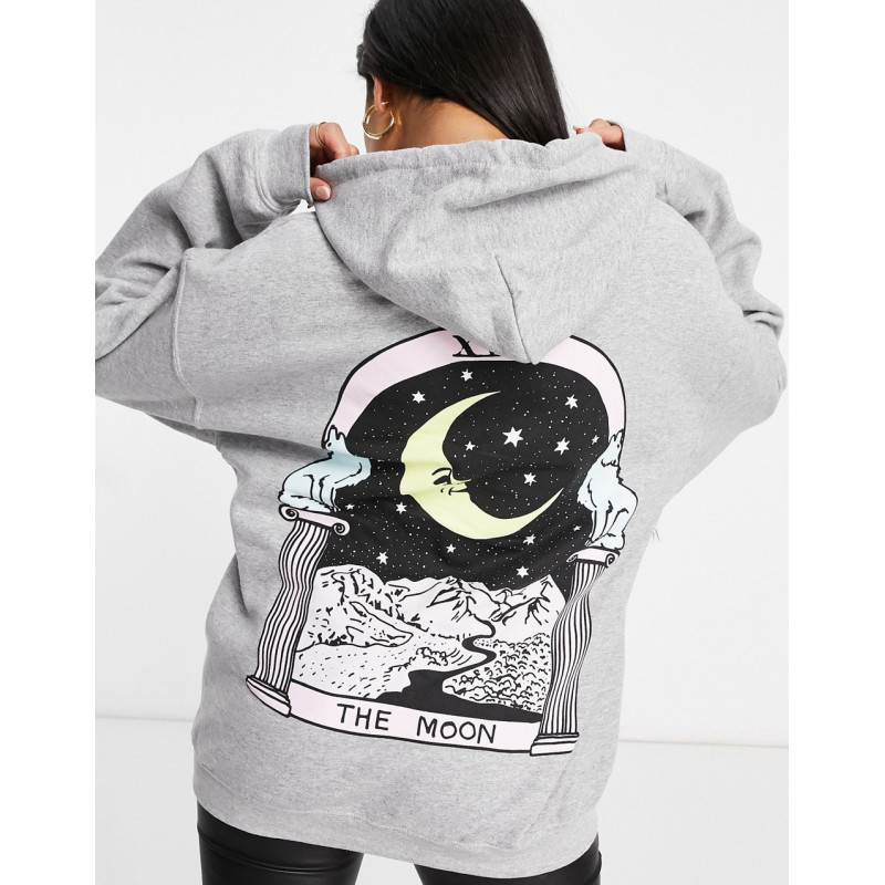 HNR LDN moon hoodie in grey
