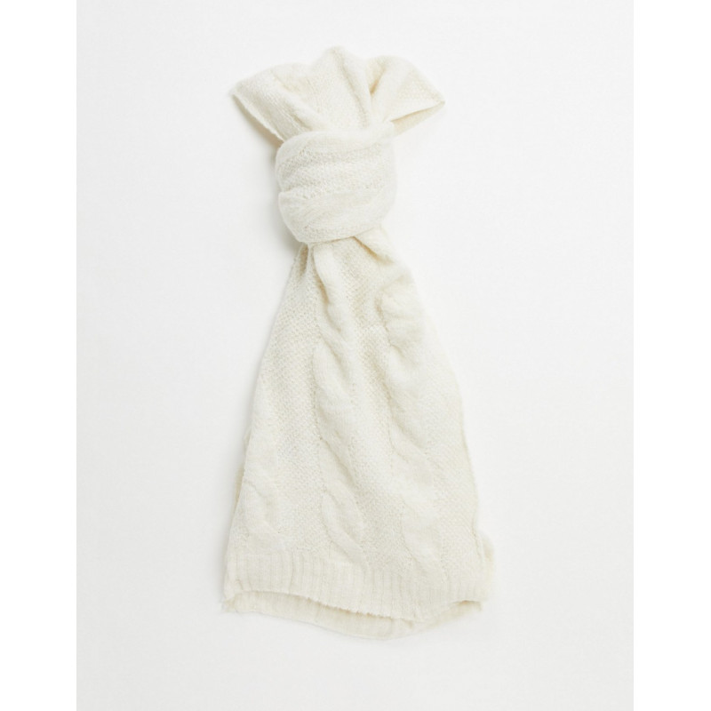 Pieces cable knit scarf in...