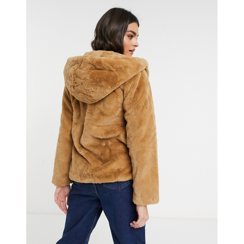 AX Paris hooded fur coat in...