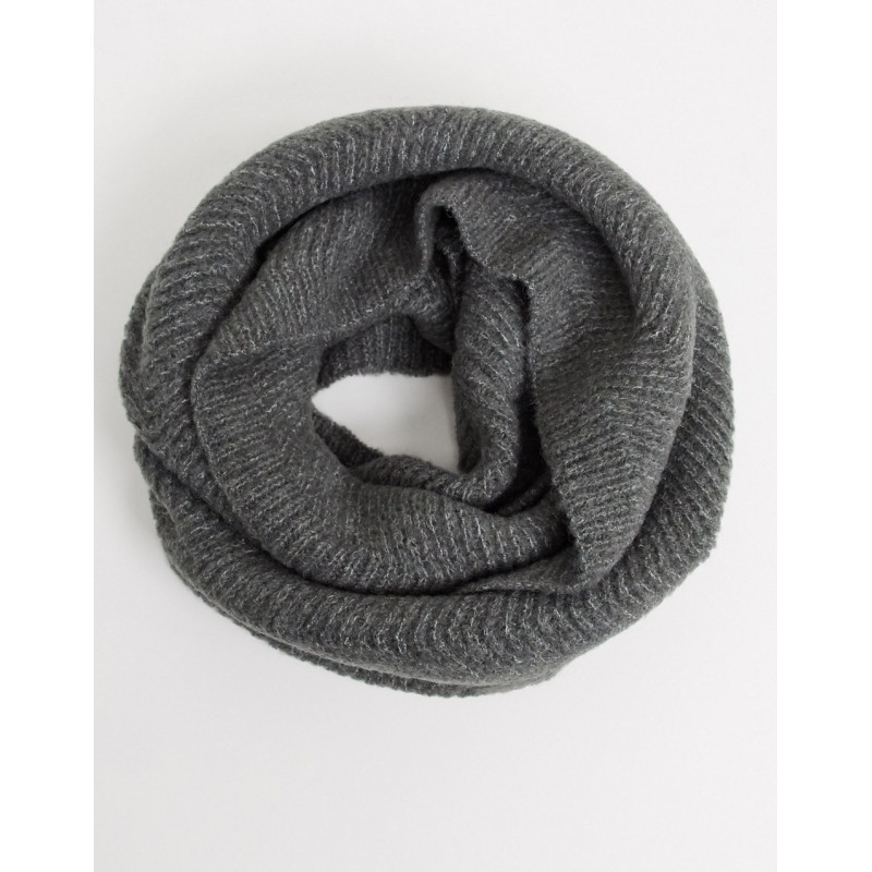 Pieces knitted snood in grey