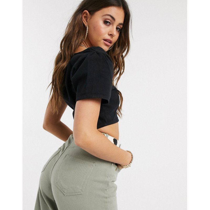 Missguided denim cropped...
