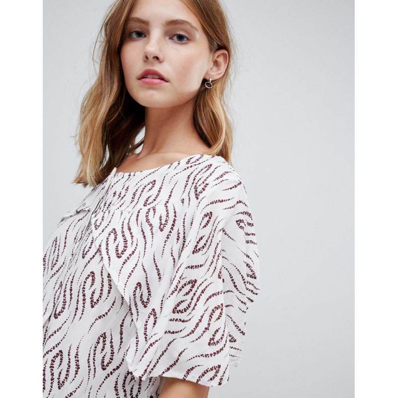 Ichi Printed Blouse With...