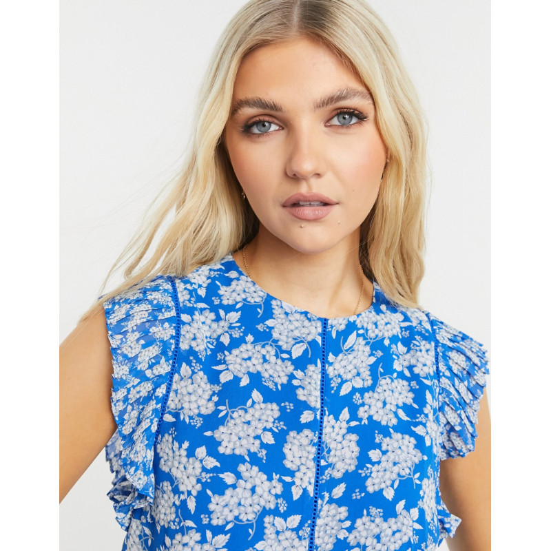 Oasis ditsy top with pleat...