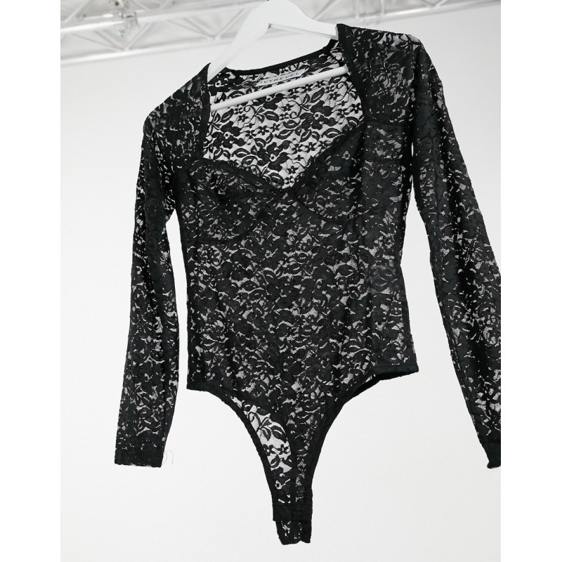 Ivy Revel lace body in black