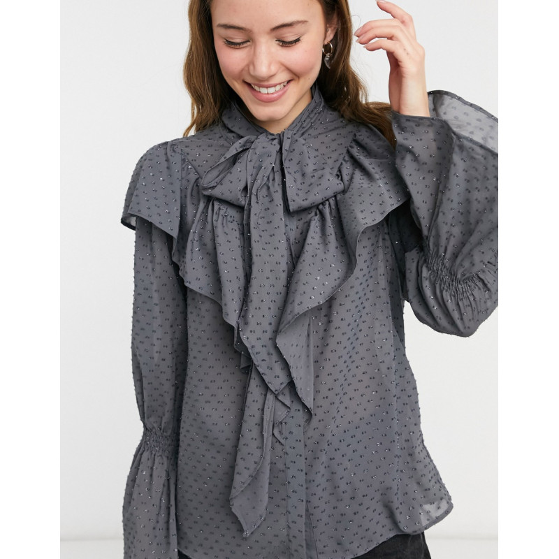 Topshop ruffle blouse in...