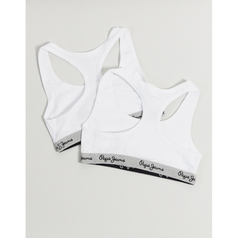 Pepe Jeans 2 pack bra in white