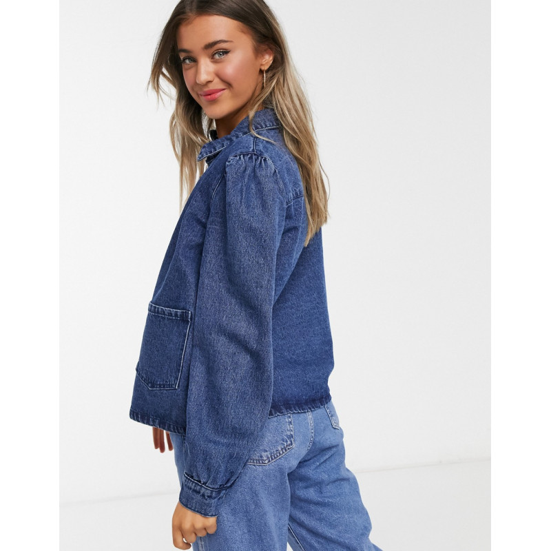 Only denim shirt with puff...