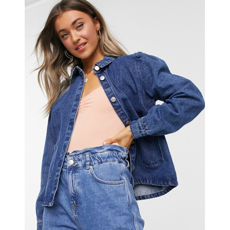 Only denim shirt with puff...