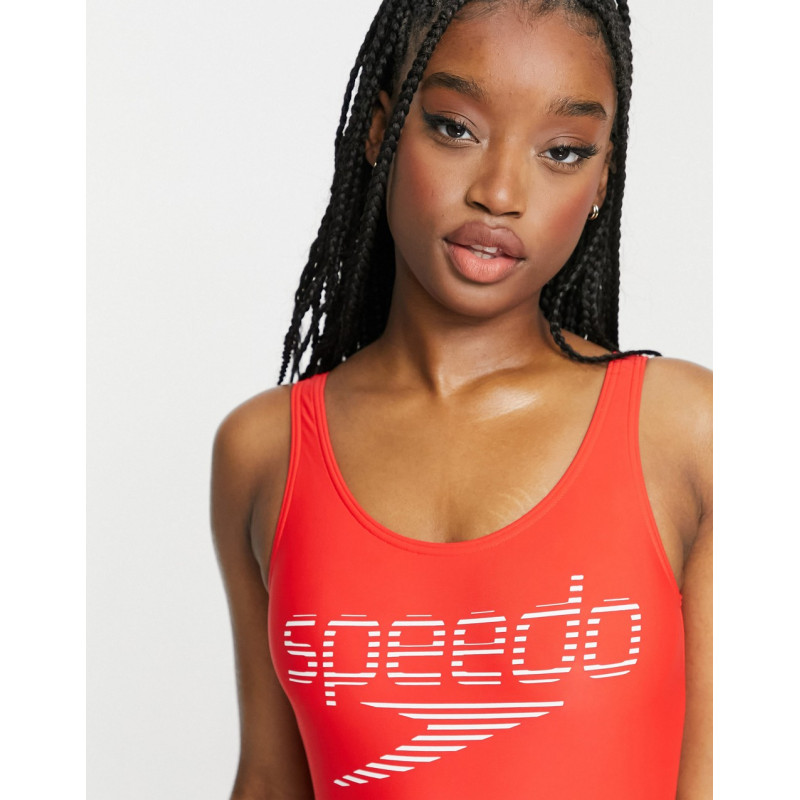 Speedo logo swimsuit with U...