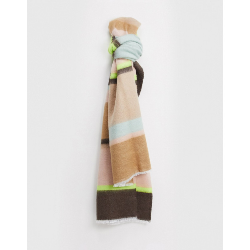 Pieces long stripe scarf in...