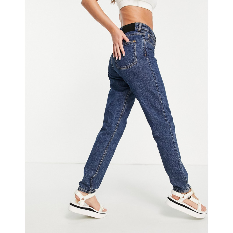 Waven mom jeans in washed...