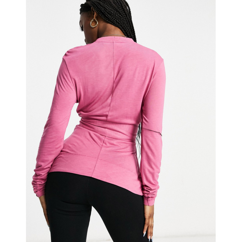 NA-KD wrap top in pink