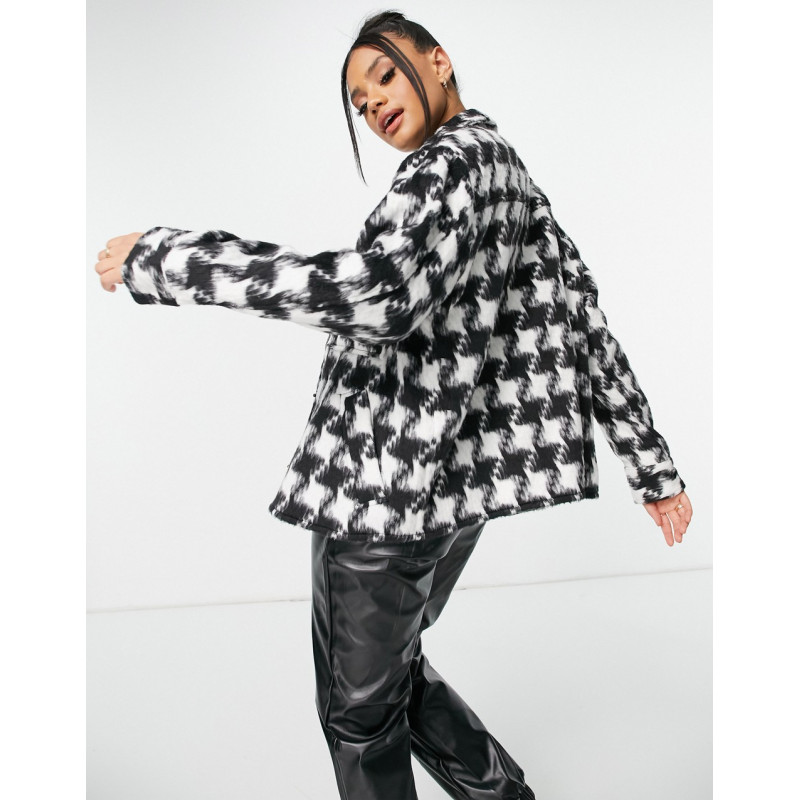 NA-KD brushed jacket in check