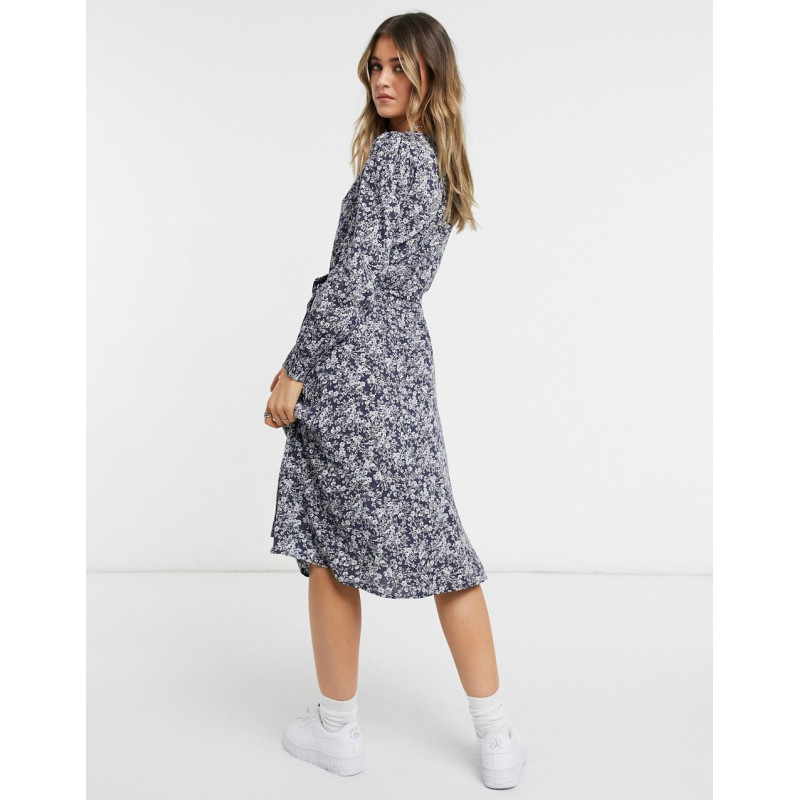 Pieces floral midi dress in...