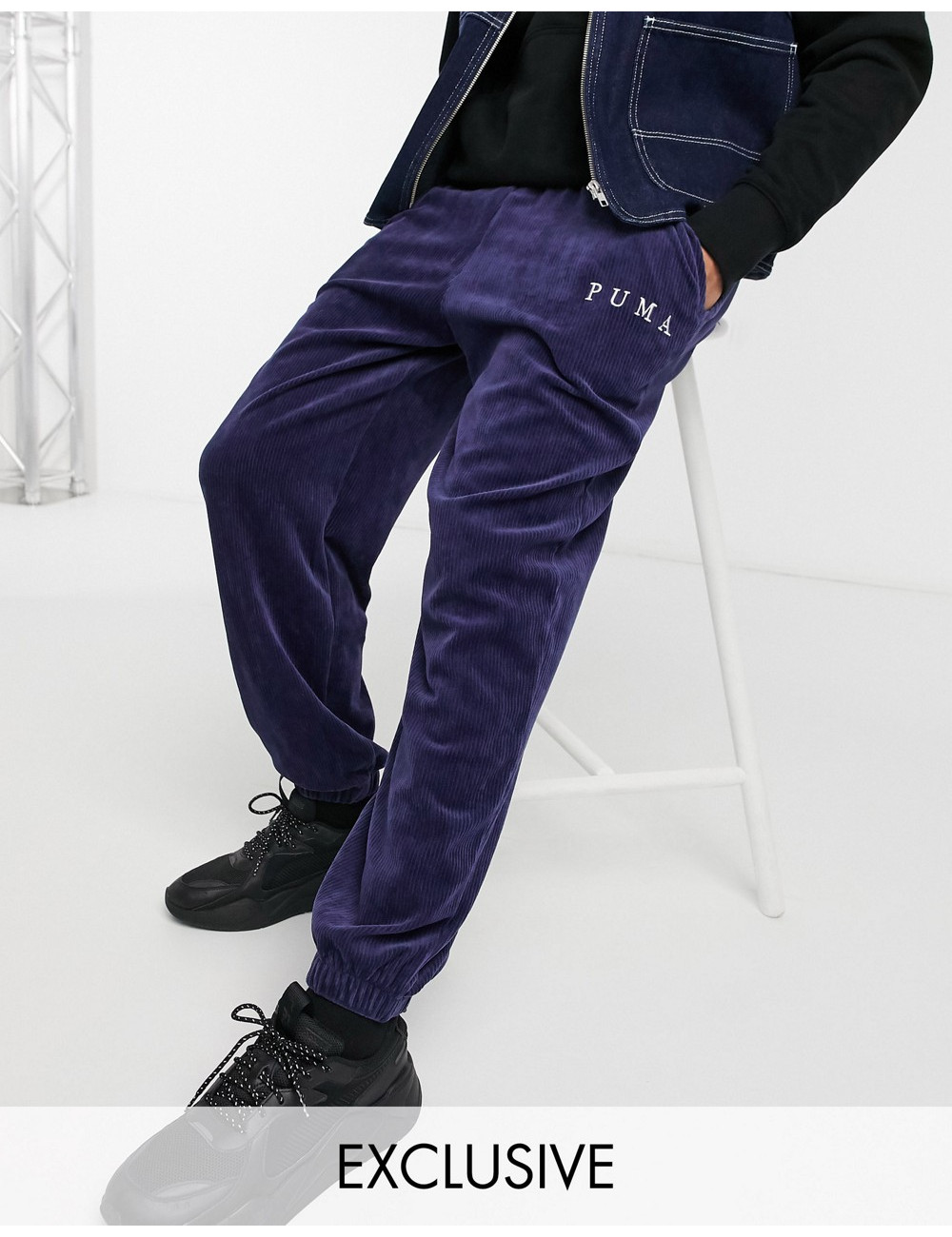 Puma Cord joggers in navy...