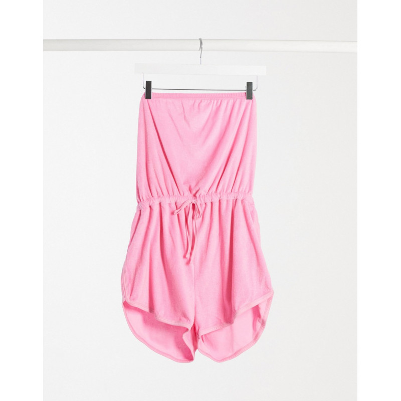 Topshop velour playsuit in...