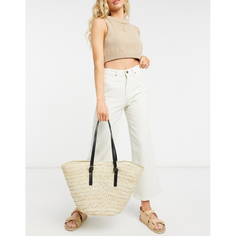South Beach straw tote in...