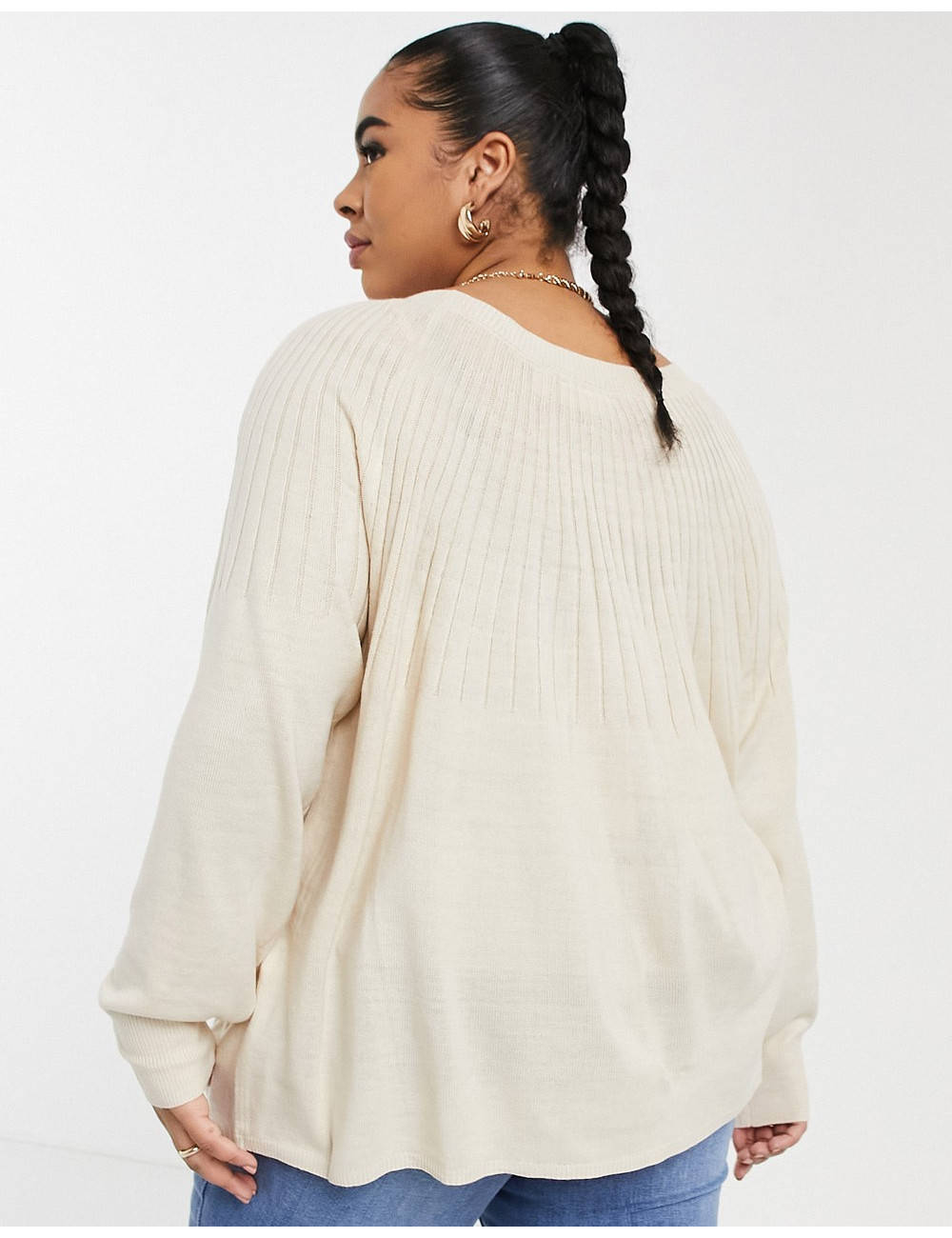 Only Curve ribbed jumper in...