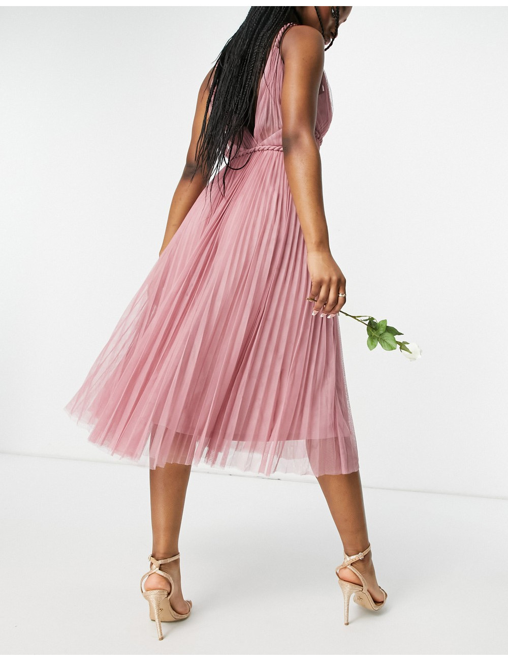 ASOS DESIGN belted pleated...