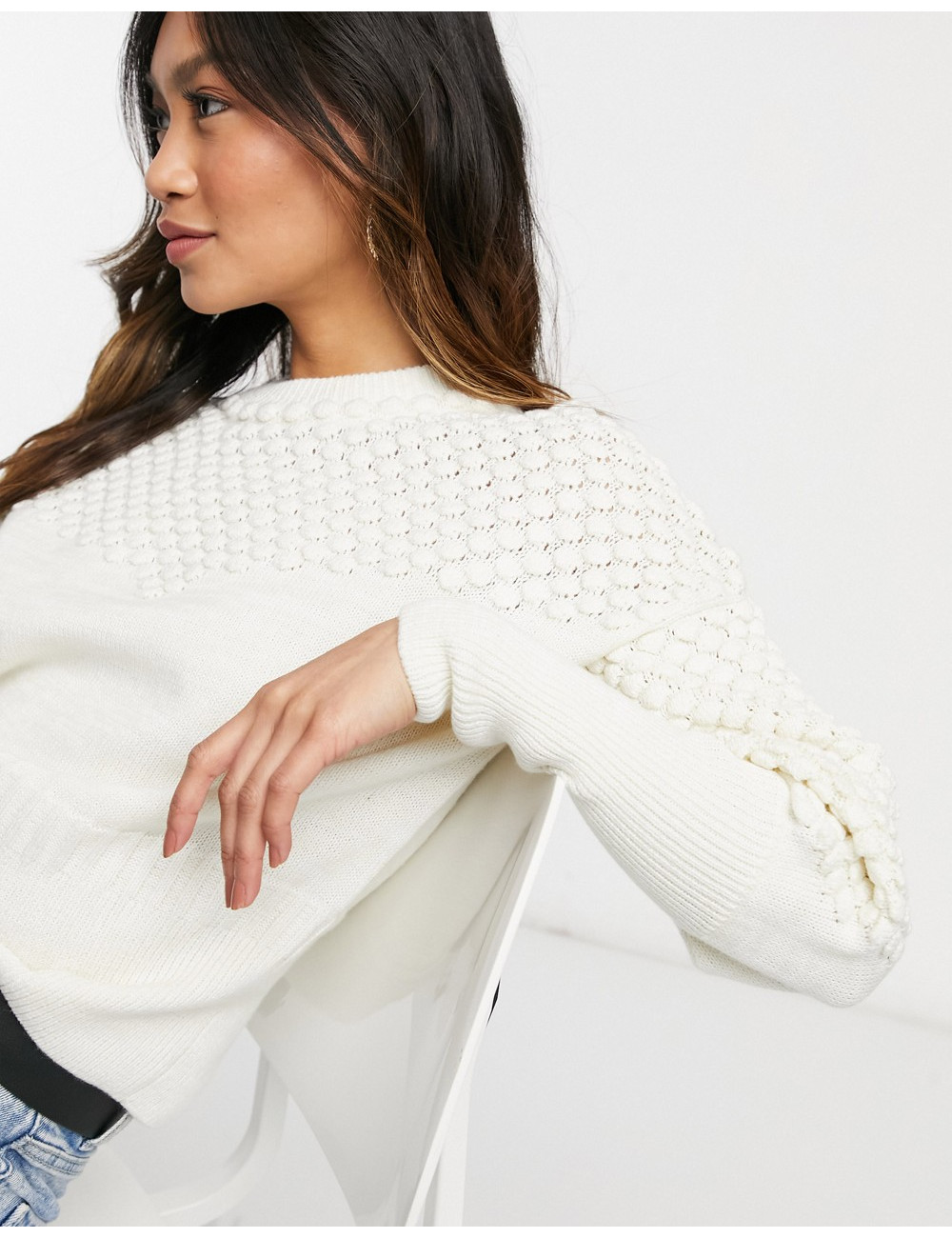 Vila knitted jumper with...