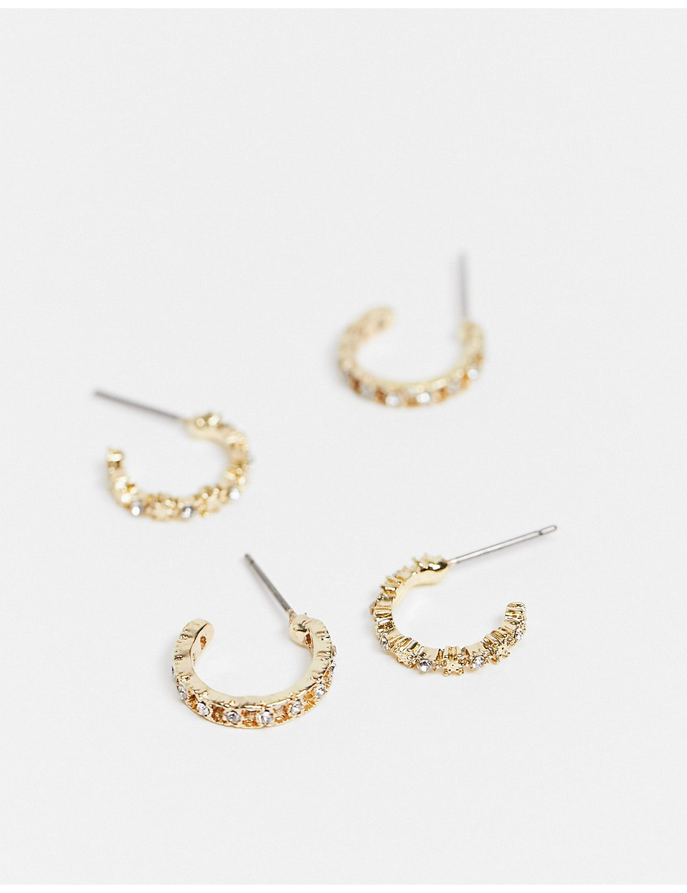 Pieces 3 pack hoops in gold