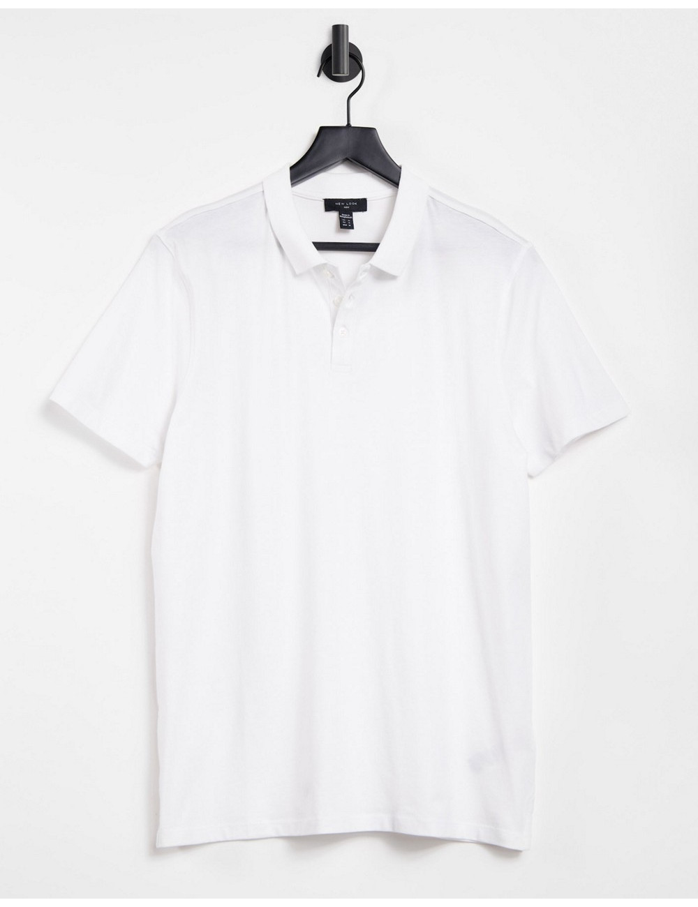 New Look jersey polo in white