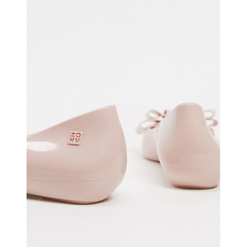 Zaxy bow flat shoes in blush