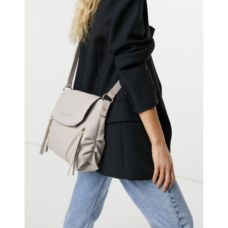 Oasis zip satchel back in grey