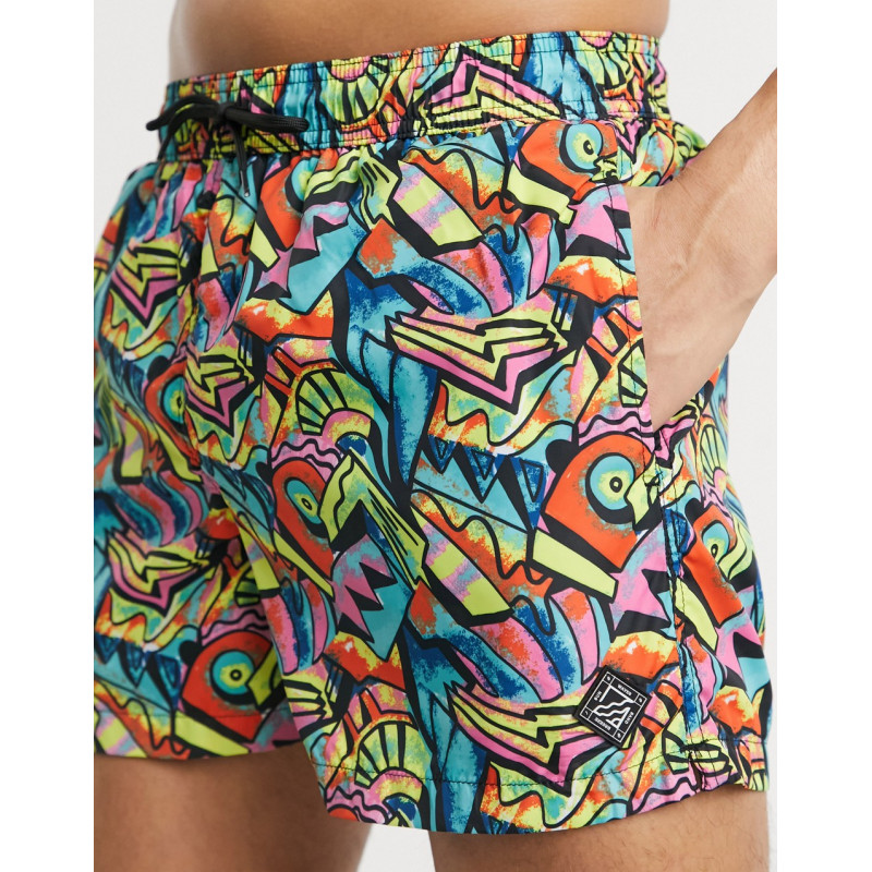 Bershka printed swim shorts...