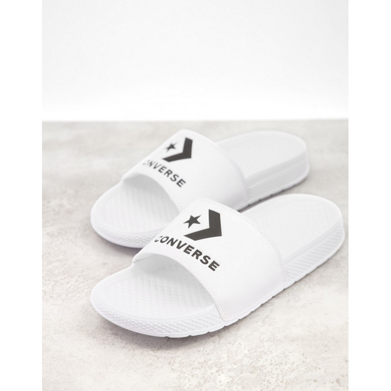 Converse sliders in white