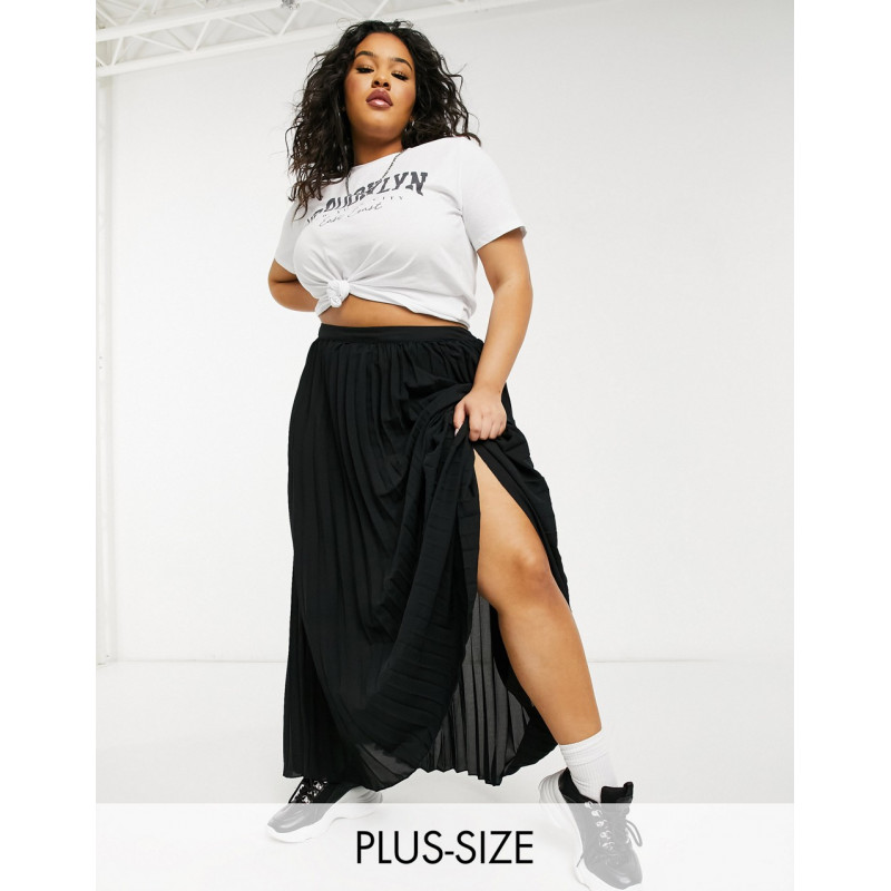 Yours pleated maxi skirt in...
